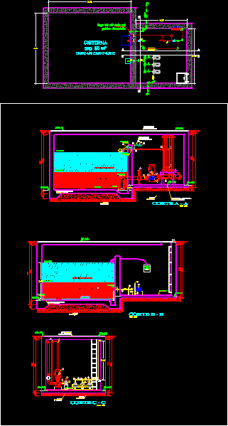 Cistern Tank – Details DWG Plan for AutoCAD – Designs CAD electrical plan for building 