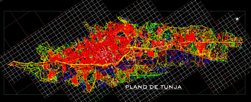 City Map–Tunja, Columbia DWG Plan for AutoCAD