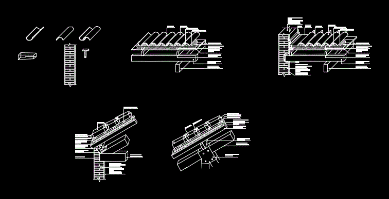 Clay Tile Roofing DWG Detail for AutoCAD • Designs CAD