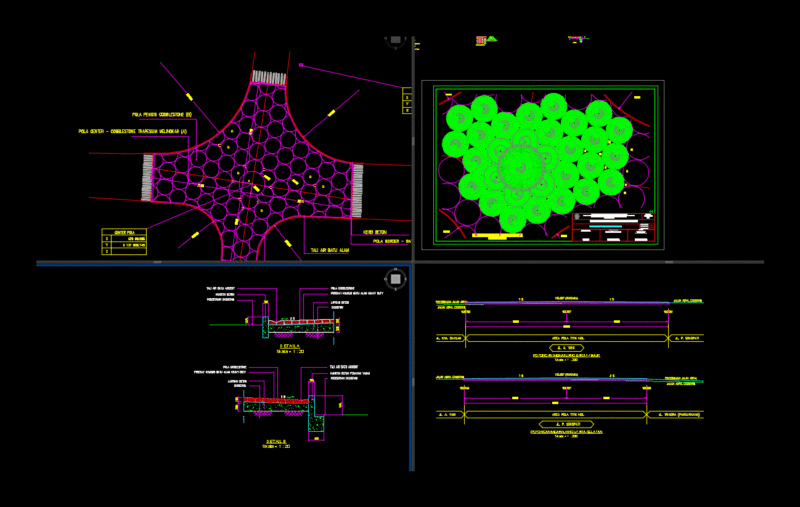 Cobblestone Pattern DWG Section for AutoCAD
