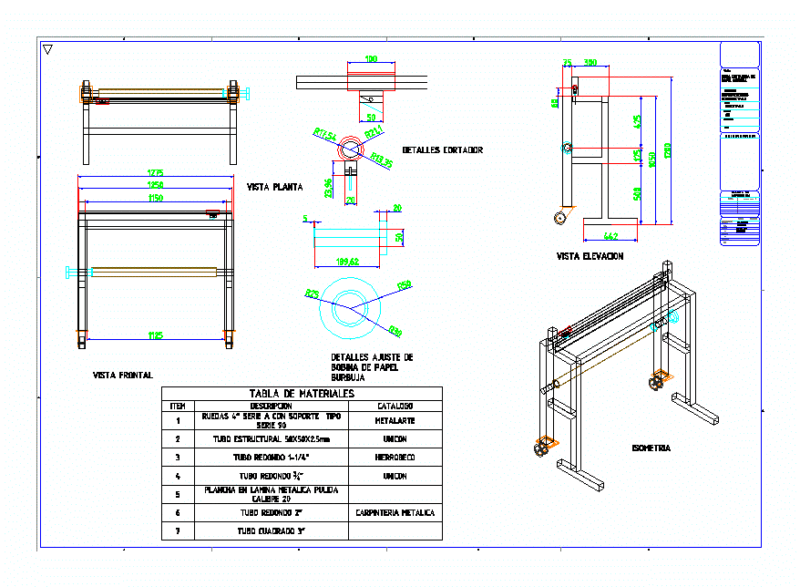 Coil Table Porta DWG Block for AutoCAD