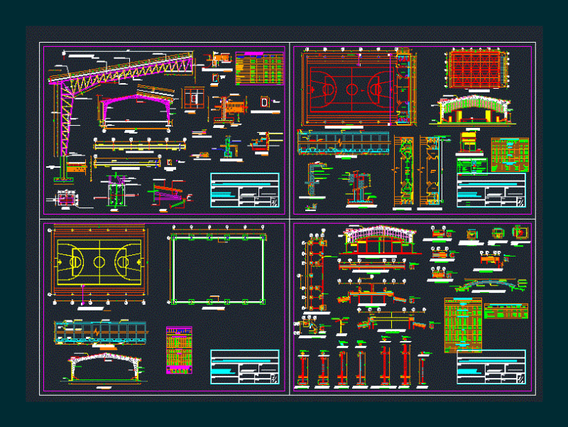 Coliseum; Grandstand DWG Section for AutoCAD