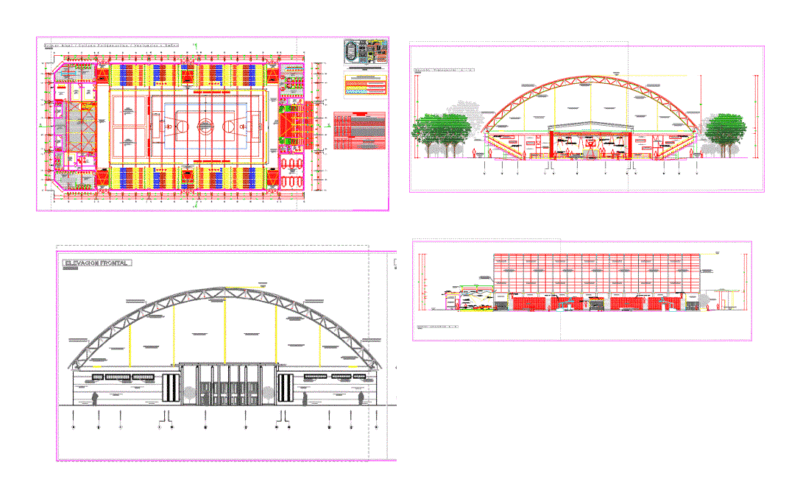 Coliseum DWG Section for AutoCAD