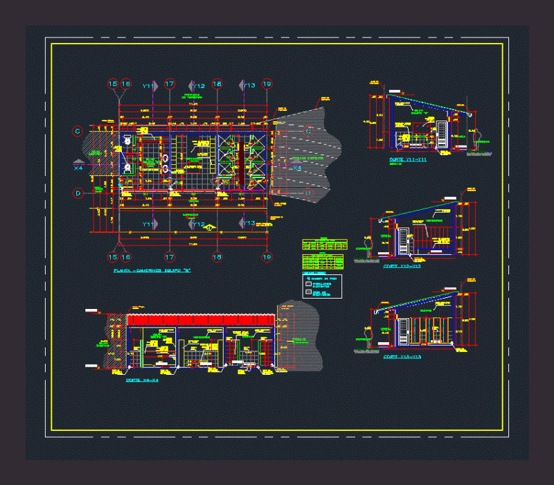 College Stadium Dressing DWG Block for AutoCAD