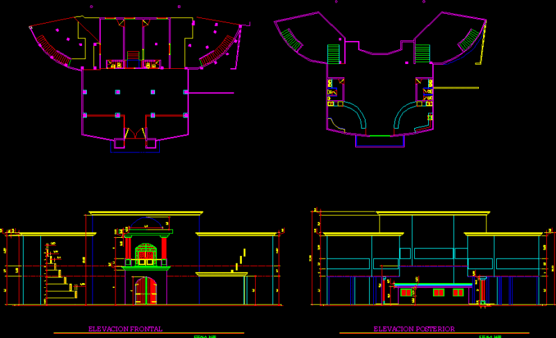Communal Hall DWG Block for AutoCAD