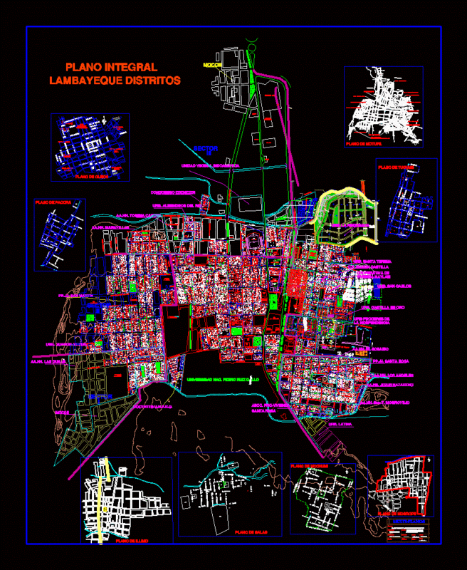 Comprehensive Plan Lambayeque Province DWG Plan for AutoCAD