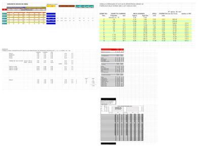 Concrete And Wood Mat Tables Table With Consumption XLS Excel Spreadsheet