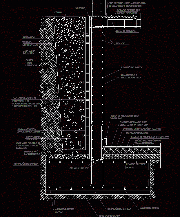 retaining concrete dwg autocad cad