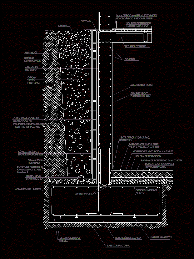 Concrete Retaining Wall DWG Detail for AutoCAD • Designs CAD