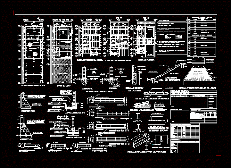 Concrete Structure Plane DWG Detail for AutoCAD