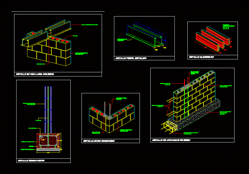 Concrete Wall Blocks DWG Detail for AutoCAD