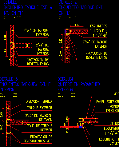 detalles de tabiques interiores