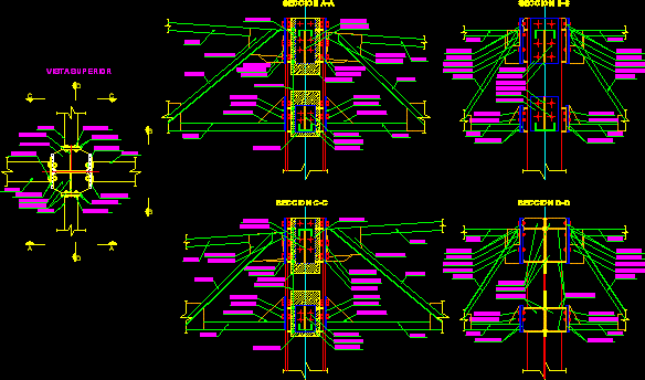 Connection Detail - Truss With Column DWG Detail for AutoCAD • Designs CAD