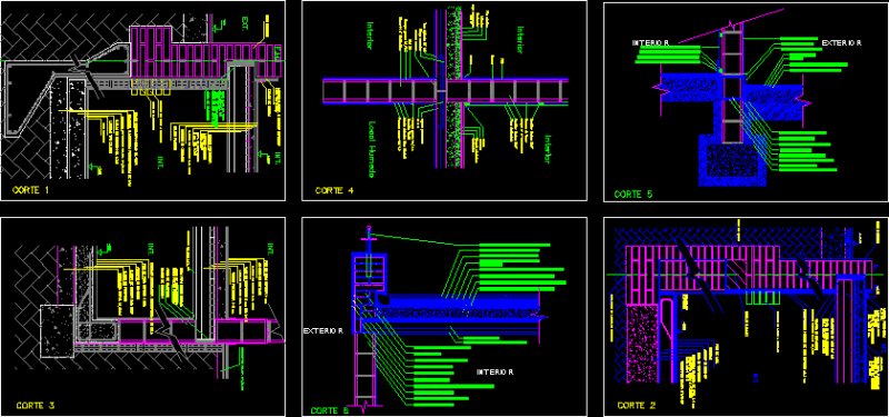 Connection Slabs – Walls- Foundations DWG Block for AutoCAD