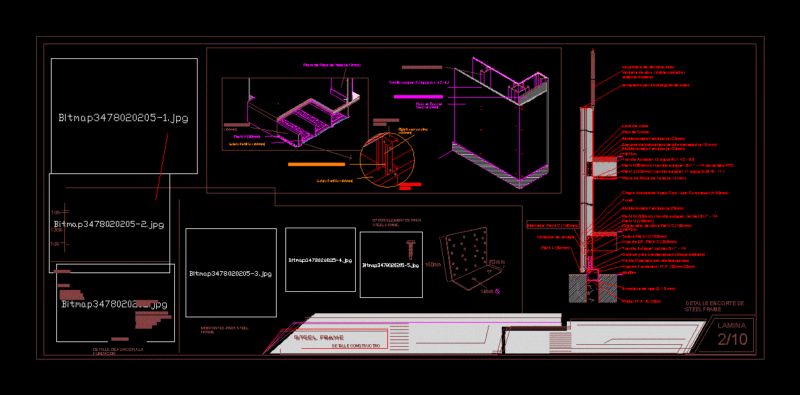 Construction Details Steel Frame DWG Detail for AutoCAD