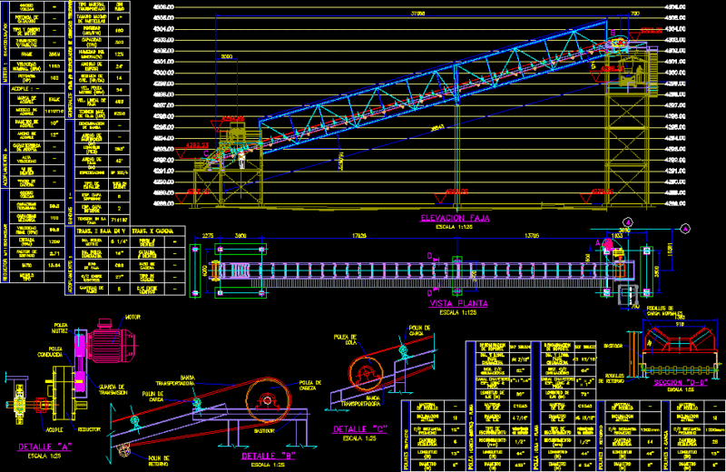 Conveyor Belt DWG Detail for AutoCAD