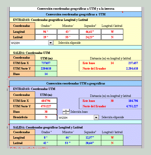 Coordinate Converters XLS Excel Spreadsheet