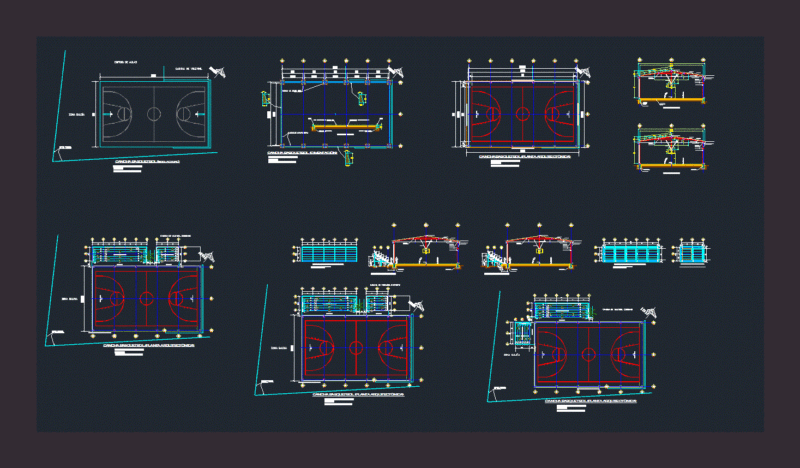 Court With Roofing DWG Detail for AutoCAD