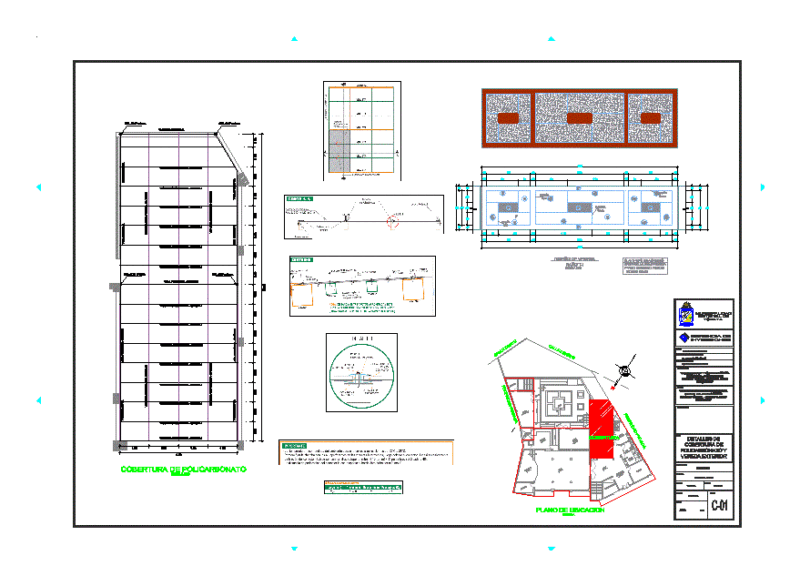 Coverage With Polycarbonate DWG Detail for AutoCAD