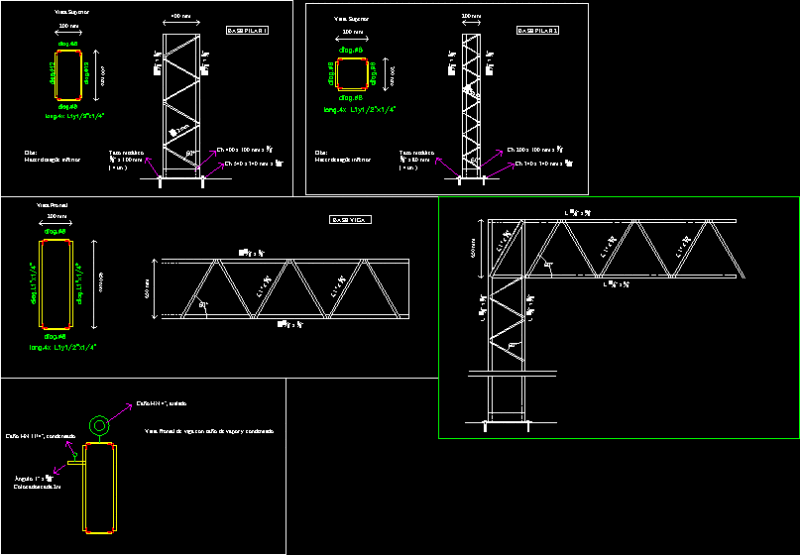 Cross Linked Beams DWG Plan for AutoCAD