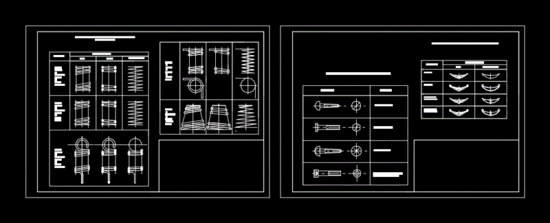 Crossbows And Springs DWG Block for AutoCAD