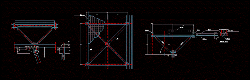 Crosslinked Structure DWG Section for AutoCAD