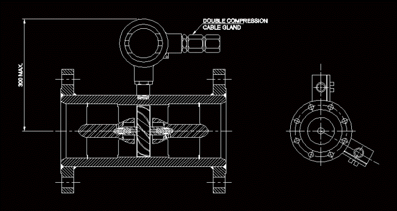 Current Meter 2D DWG Elevation for AutoCAD