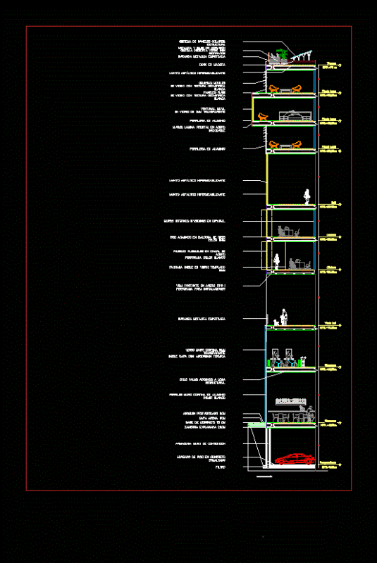 Cutting Facade DWG Section for AutoCAD