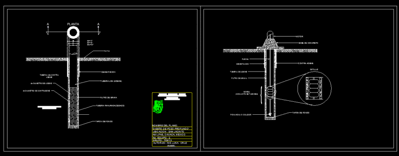 Deep Well – Water DWG Section for AutoCAD