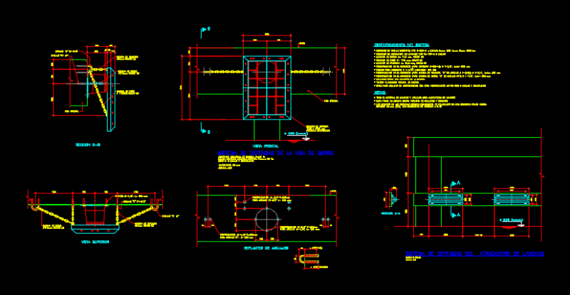 Defenses To Dock System DWG Detail for AutoCAD