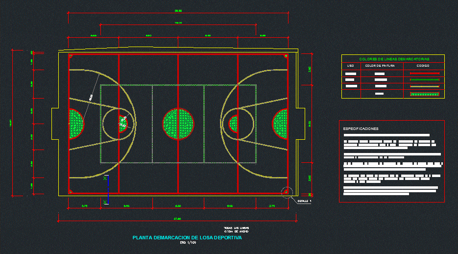 Demarcation Slab Sports DWG Block for AutoCAD • Designs CAD