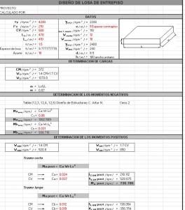 Design Losa XLS Excel Spreadsheet