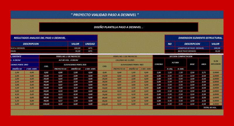 Design Of An Overpass XLS Excel Spreadsheet