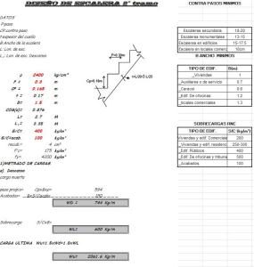Design Of Stairs – Calculation XLS Excel Spreadsheet
