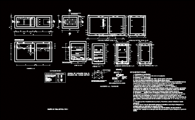Design Septic Tank DWG Section for AutoCAD
