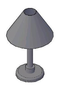 Desk Lamp 3d Dwg Model For Autocad, Cad Block Table Lamp
