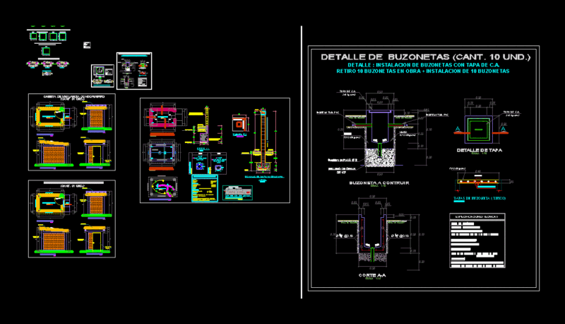 Detail Drain Boxes DWG Detail for AutoCAD