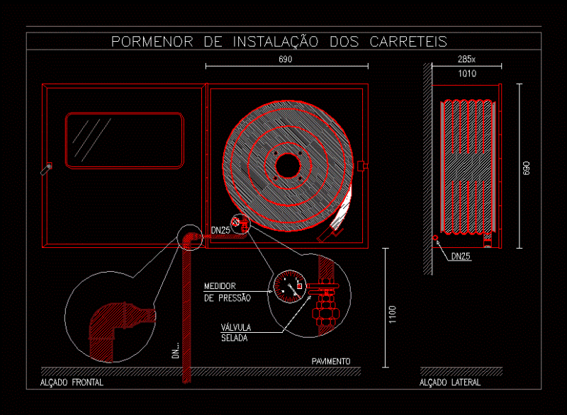 Detail Extinguisher Reel 2D DWG Detail for AutoCAD
