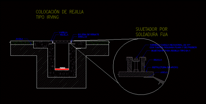 Detail Grid Profile DWG Section for AutoCAD