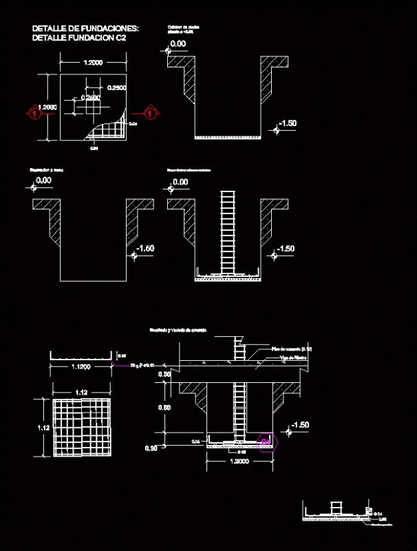 Detail Isolated Footing DWG Detail for AutoCAD