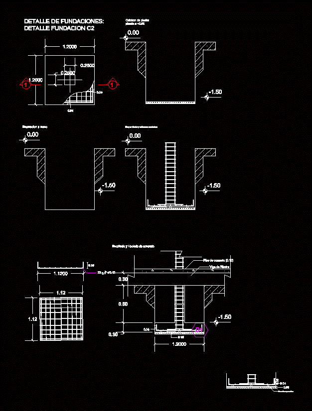 Detail Isolated Footing DWG Detail for AutoCAD • Designs CAD