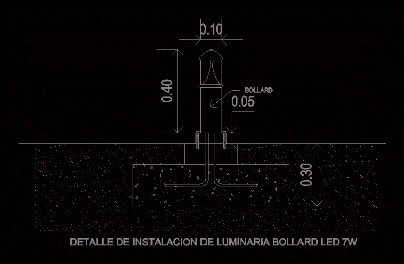 Detail Of Bollards DWG Detail for AutoCAD