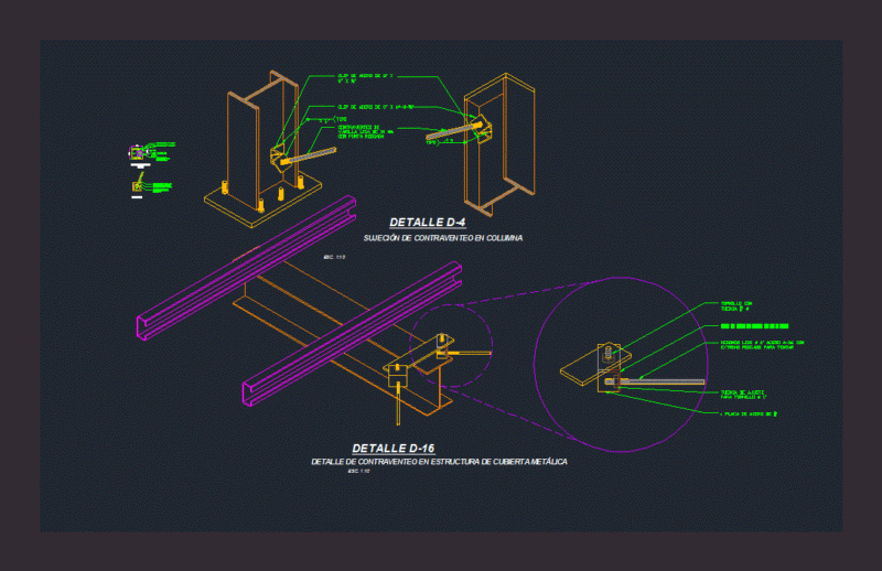 Detail Of Bracing Steel Columns DWG Detail for AutoCAD