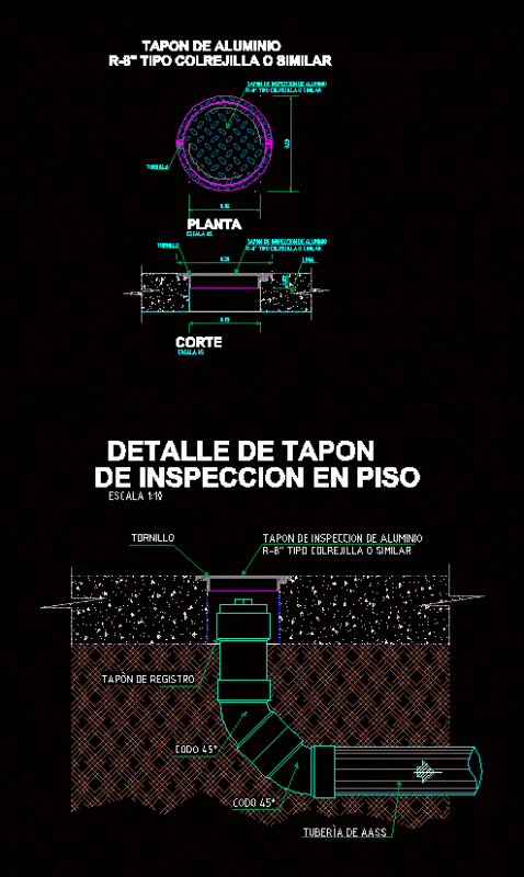 Detail Of Plug Inspection DWG Detail for AutoCAD