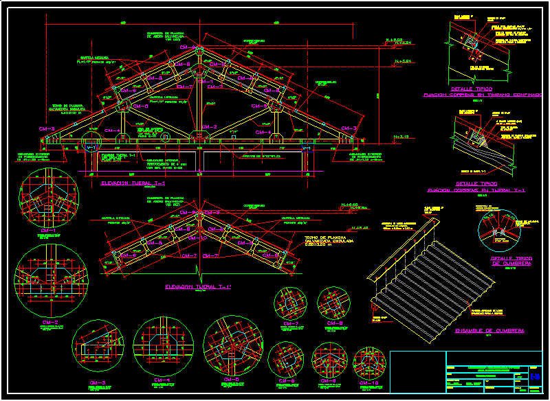 Detail Of Roof Structure Of Wood DWG Detail for AutoCAD – Designs CAD