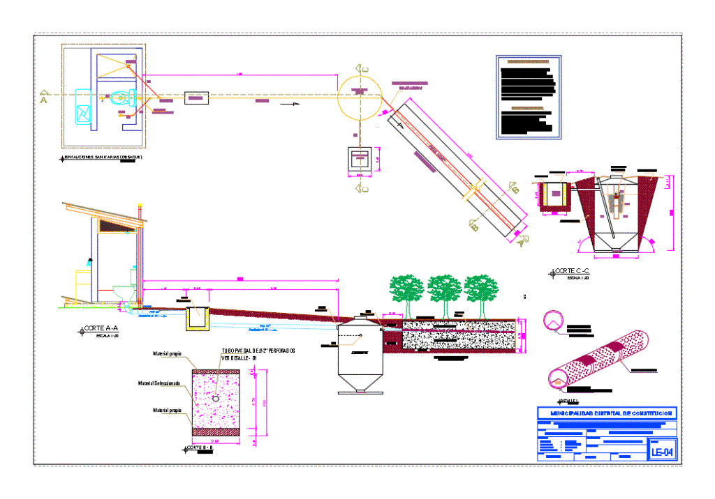 Detail Of Rural Ecological House Connections DWG Detail for AutoCAD