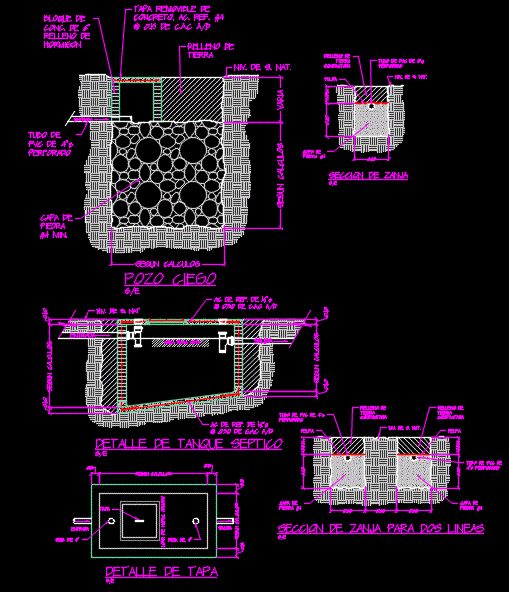 Detail Of Septic Tank DWG Section for AutoCAD • Designs CAD