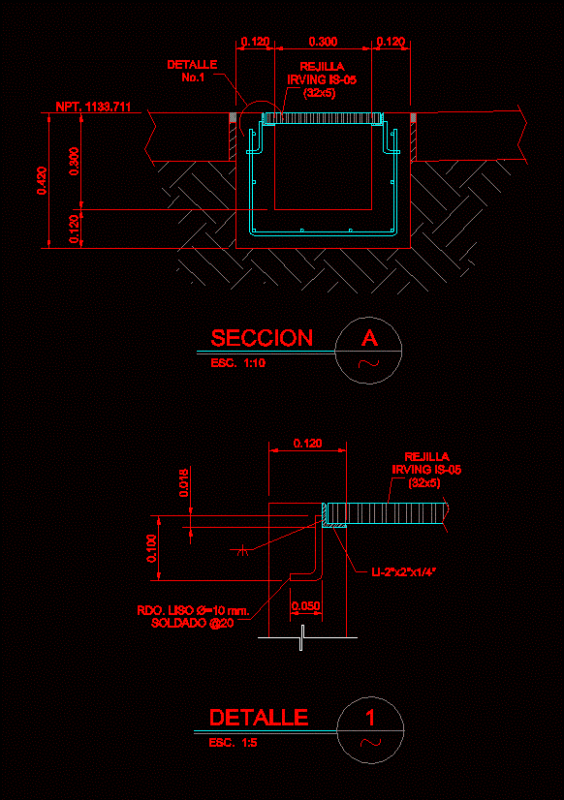Detail Of Trinchera DWG Detail for AutoCAD