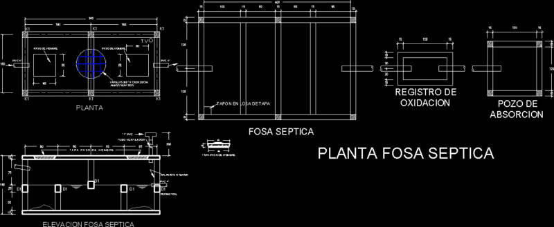 Detail Septic Tank DWG Section for AutoCAD
