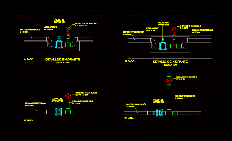 Detail Taps – Fire Protection DWG Detail for AutoCAD